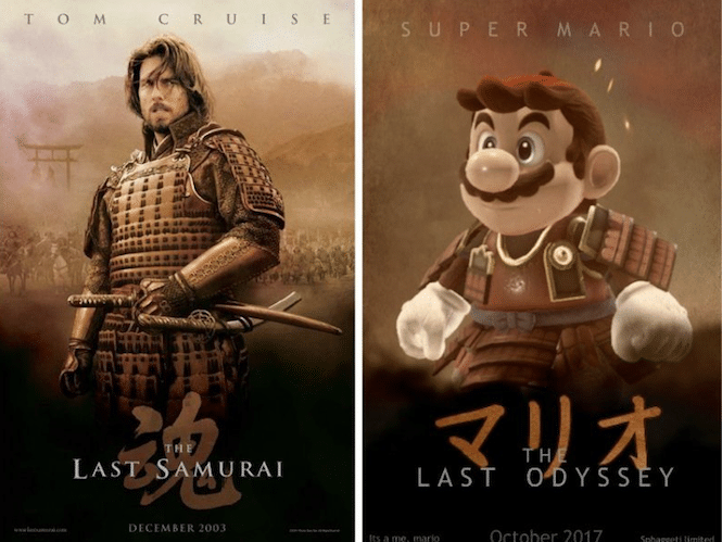 Fãs recriam cartazes de grandes filmes em Mario Super Mario Odyssey 6