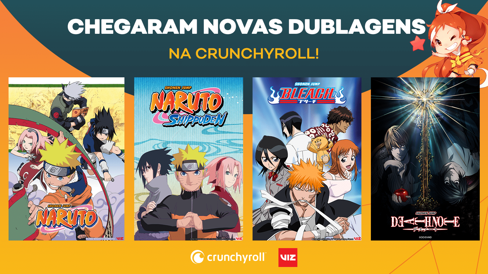 Naruto, Bleach e Death Note chegam com dublagem em português na Crunchyroll  - NerdBunker