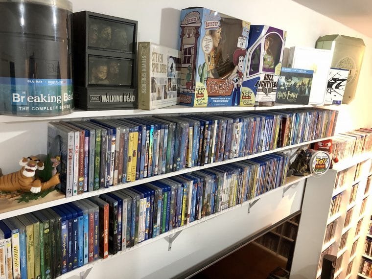 Coleção de Blu-rays e DVDs