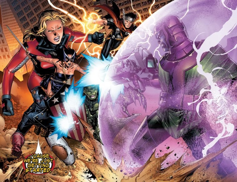 Jovens Vingadores lutam contra Kang nas HQs (Divulgação/Marvel)