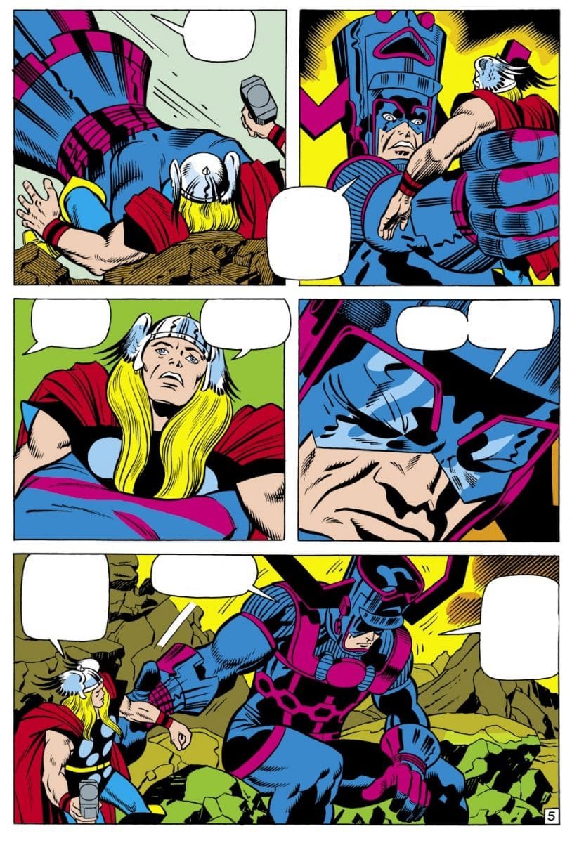 O encontro entre Thor e Galactus nas HQs (Divulgação/Marvel)