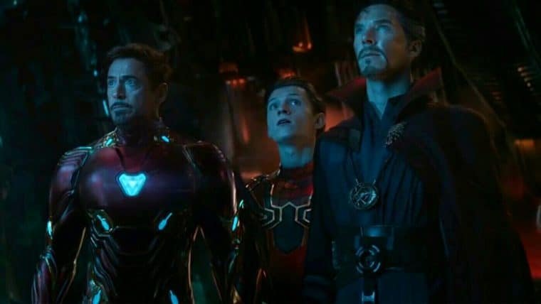 Homem de Ferro, Homem-Aranha e Doutor Estranho em Vingadores: Ultimato