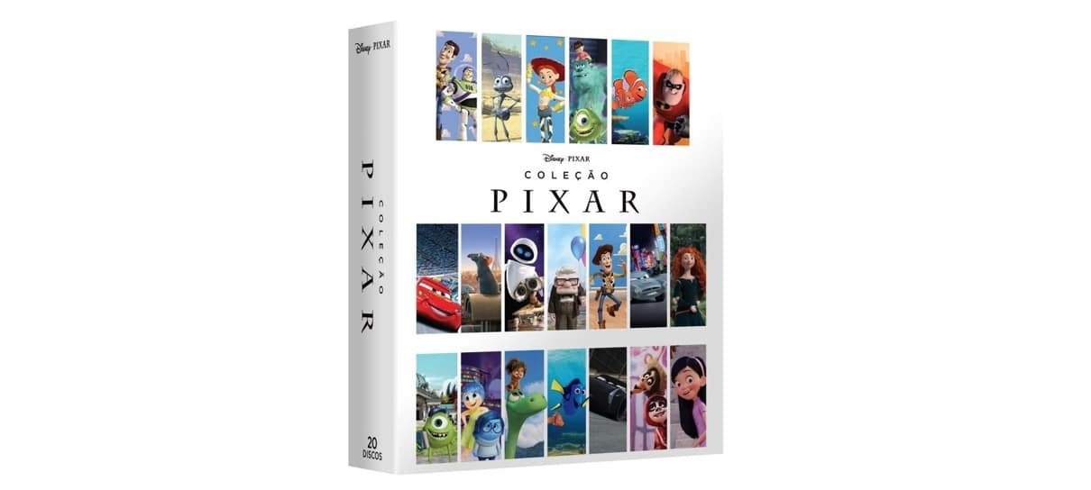 Box com os filmes da Pixar