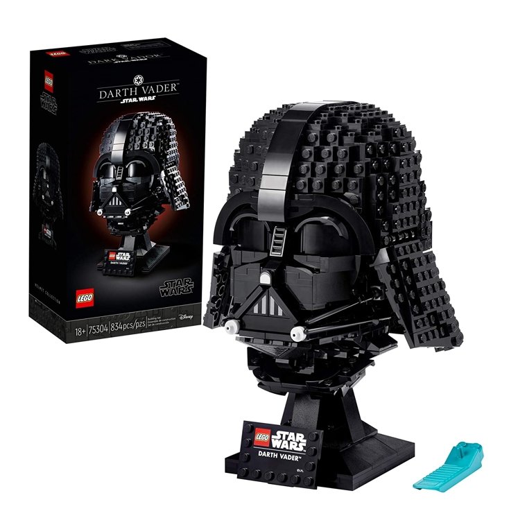 Capacete Darth Vader de Lego é um dos itens de Star Wars