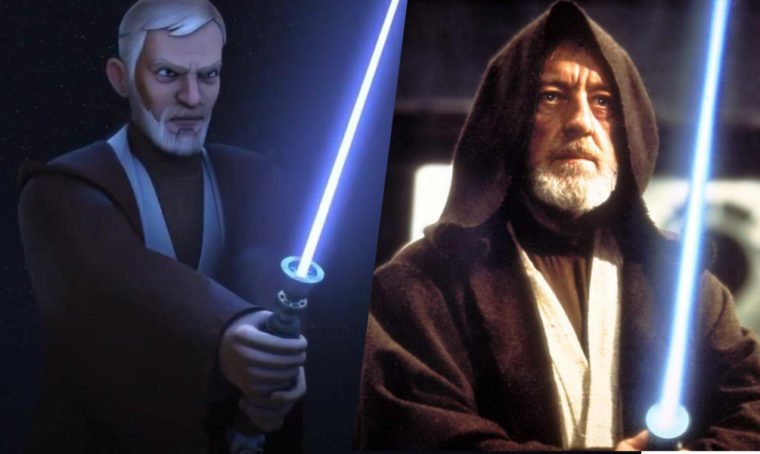 Obi-Wan Kenobi em Star Wars Rebels e Episódio IV - Uma Nova Esperança