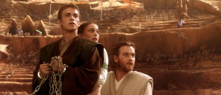 Anakin Skywalker, Padmé Amidala e Obi-Wan Kenobi em Star Wars Episódio II - Ataque dos Clones