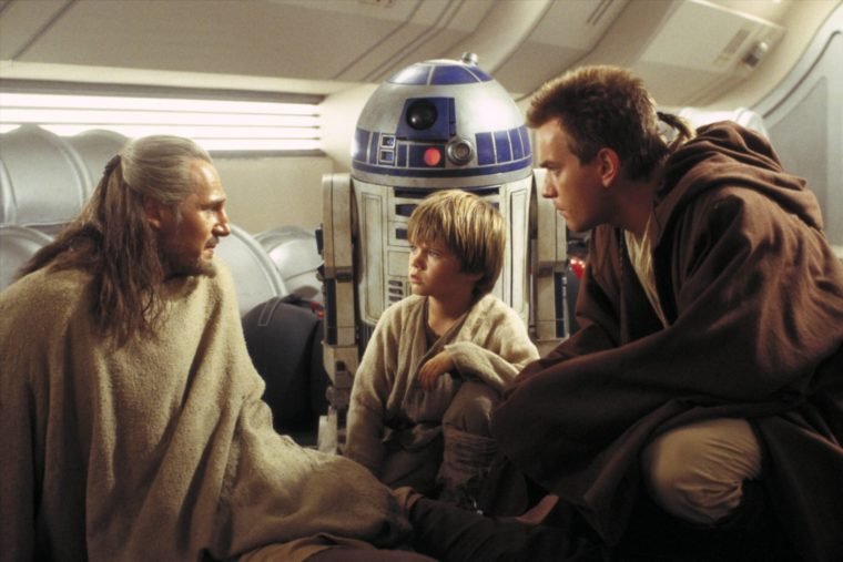 Qui-Gon Jinn, Anakin Skywalker e Obi-Wan Kenobi em Star Wars Episódio I A Ameaça Fantasma