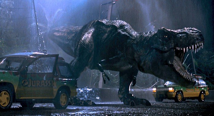 O ameaçador T-Rex de Jurassic Park