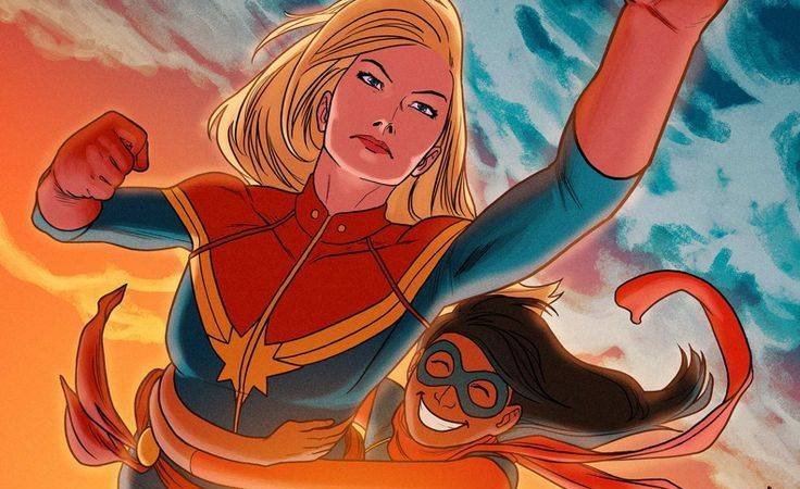 Kamala Khan e Carol Danvers nos quadrinhos da Marvel