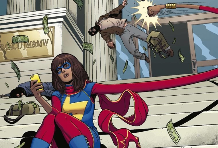 Comic book cover by Ms.  Marvel